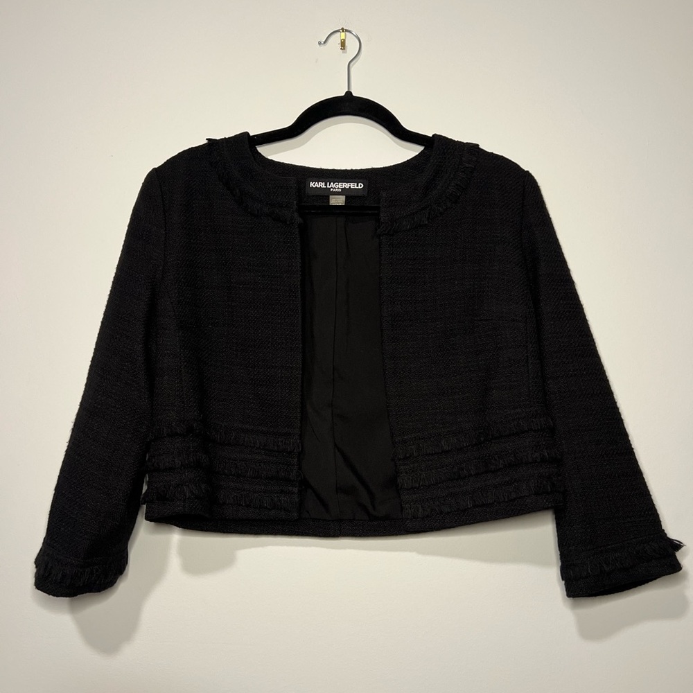 Karl Lagerfeld Textured Black Women's Blazer